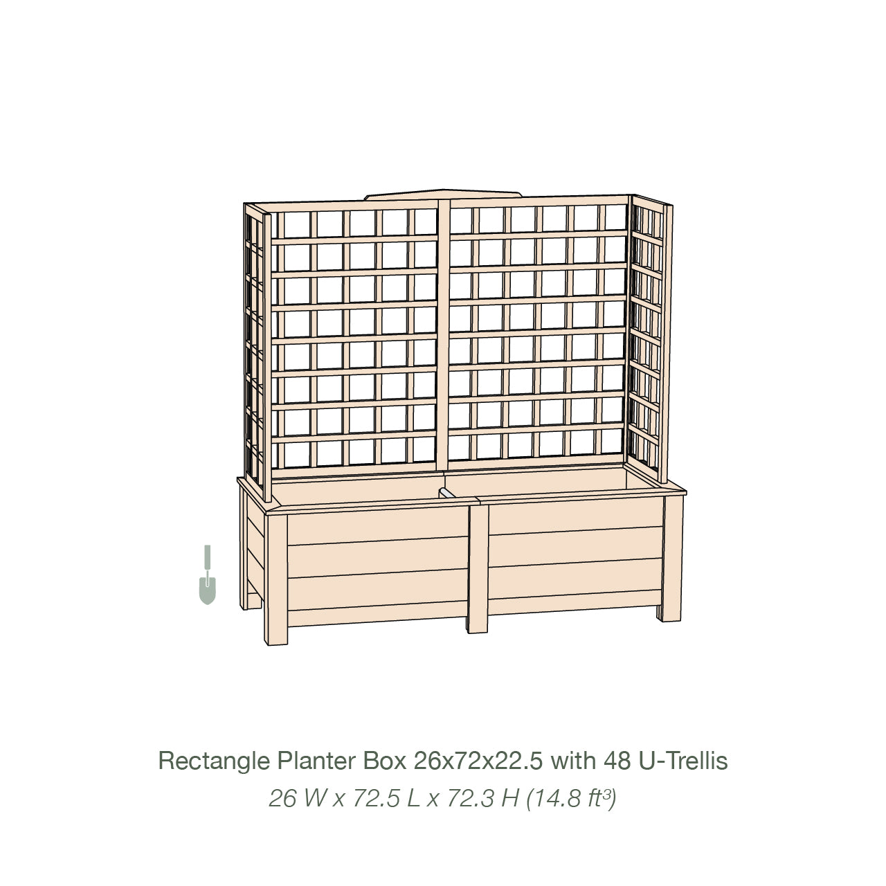 Natural Cedar Planter Box with U-Trellis