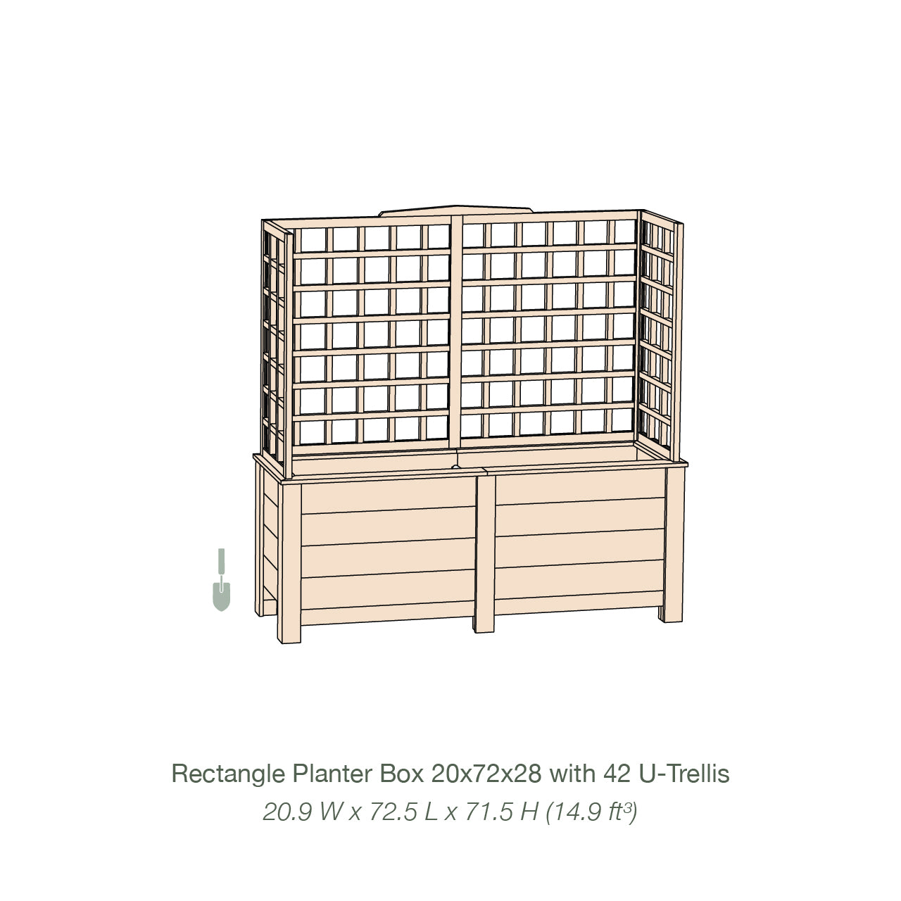 Natural Cedar Planter Box with U-Trellis