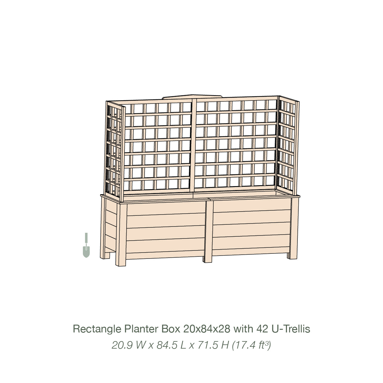Natural Cedar Planter Box with U-Trellis