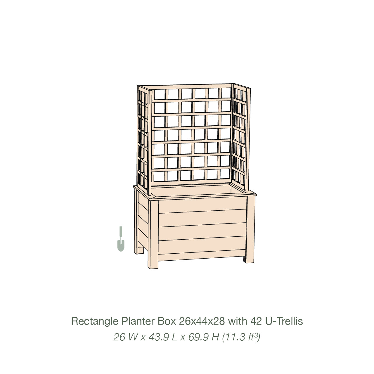 Natural Cedar Planter Box with U-Trellis