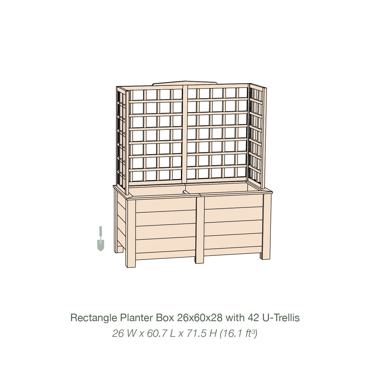 Natural Cedar Planter Box with U-Trellis