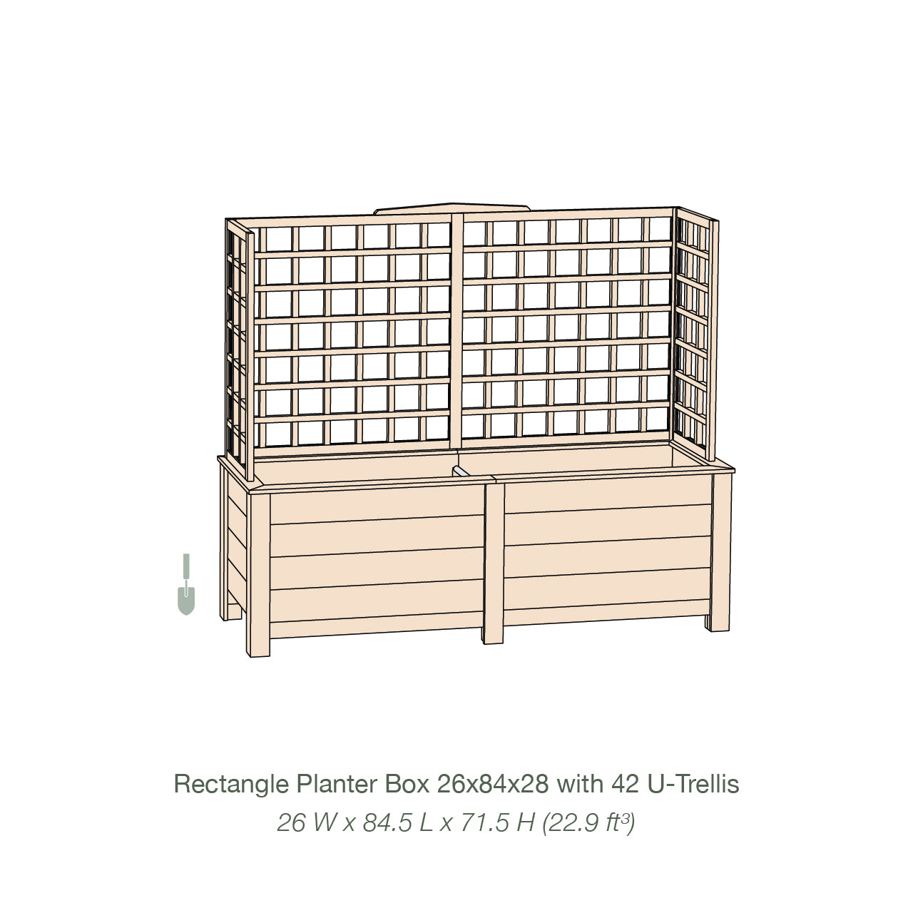 Natural Cedar Planter Box with U-Trellis