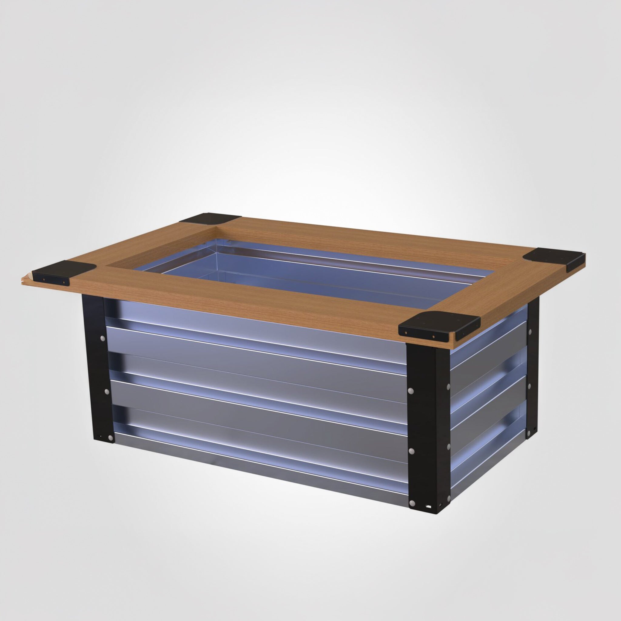 2' x 3.5' Galvanized Steel Raised Garden Bed Kit