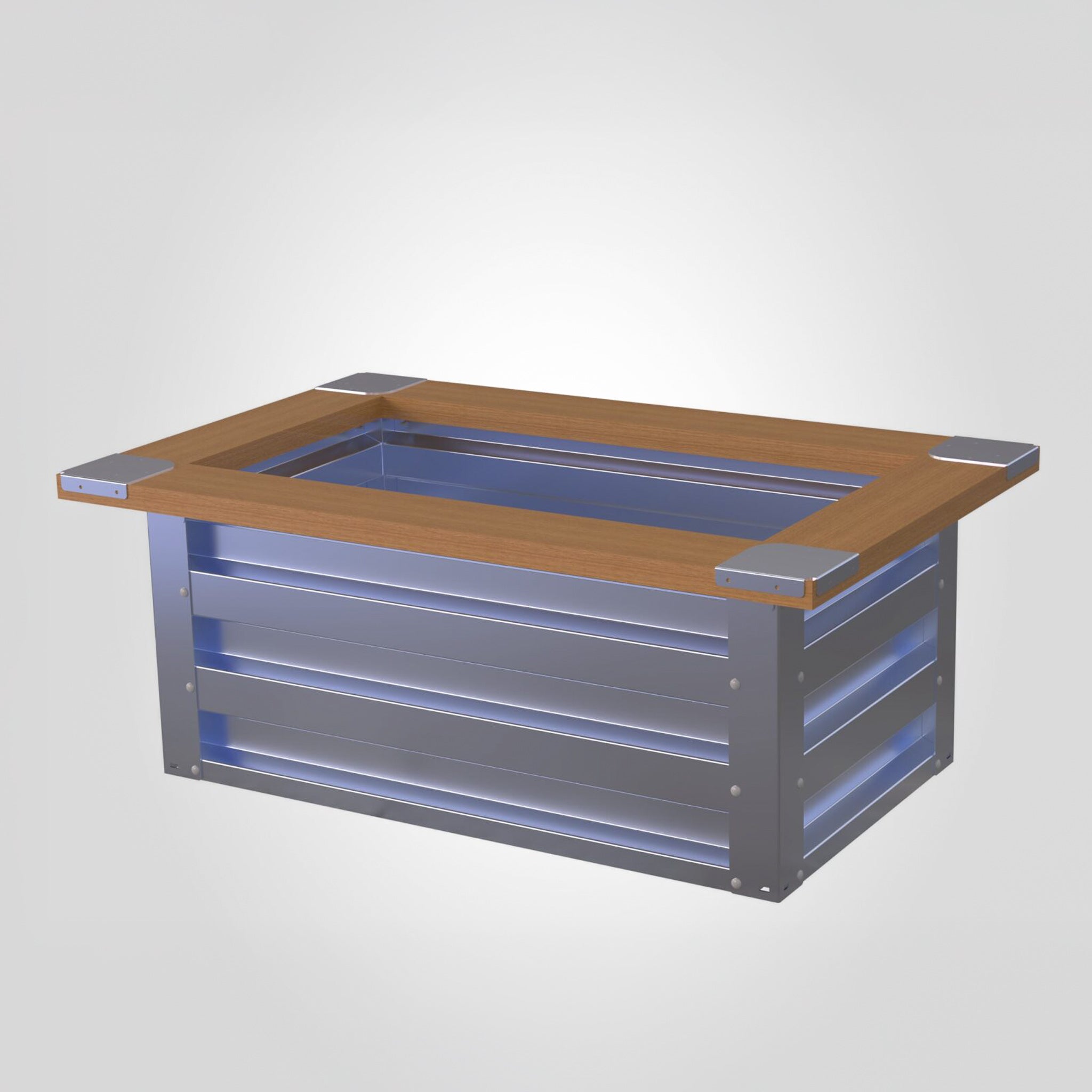2' x 3.5' Galvanized Steel Raised Garden Bed Kit