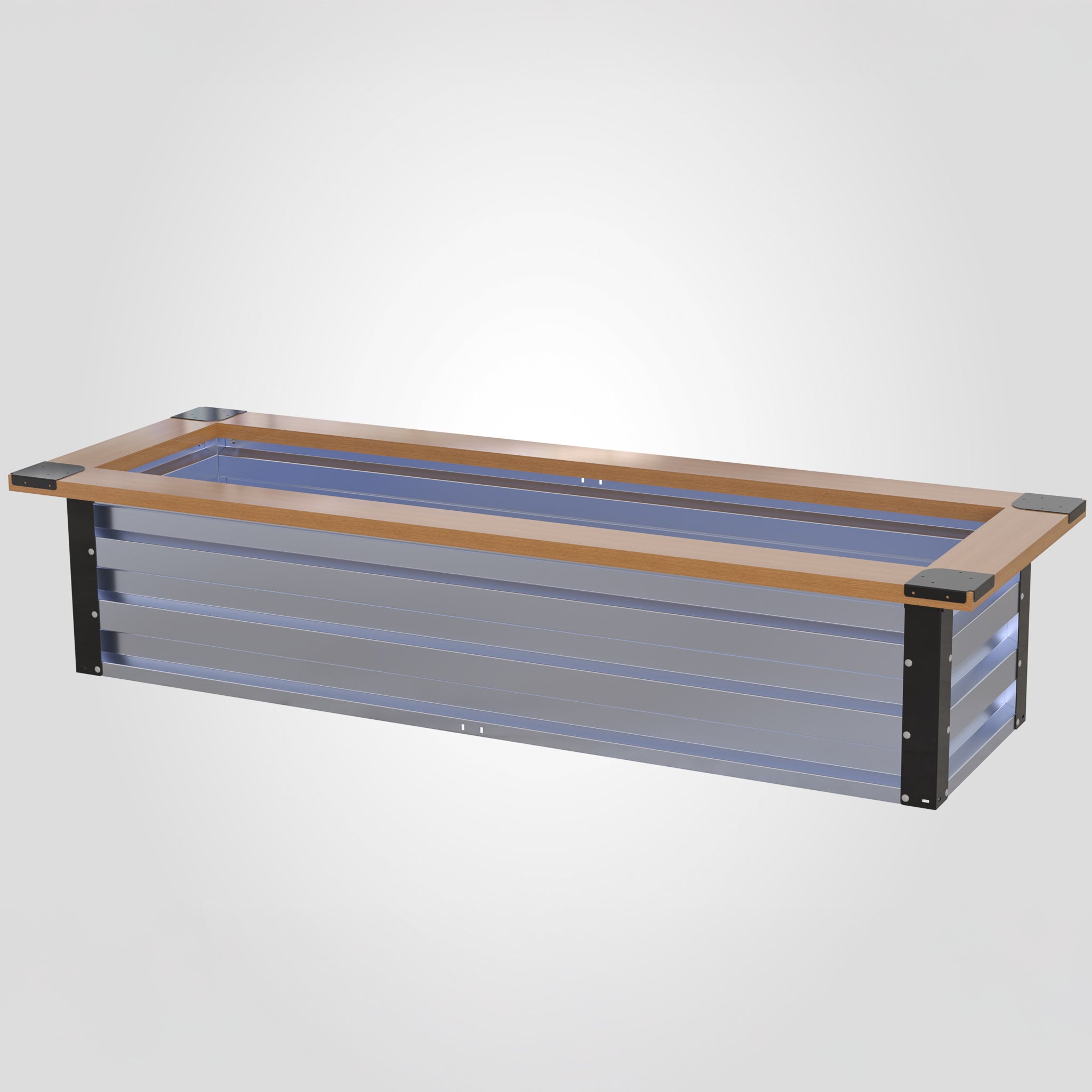 2' x 7' Galvanized Steel Raised Garden Bed Kit