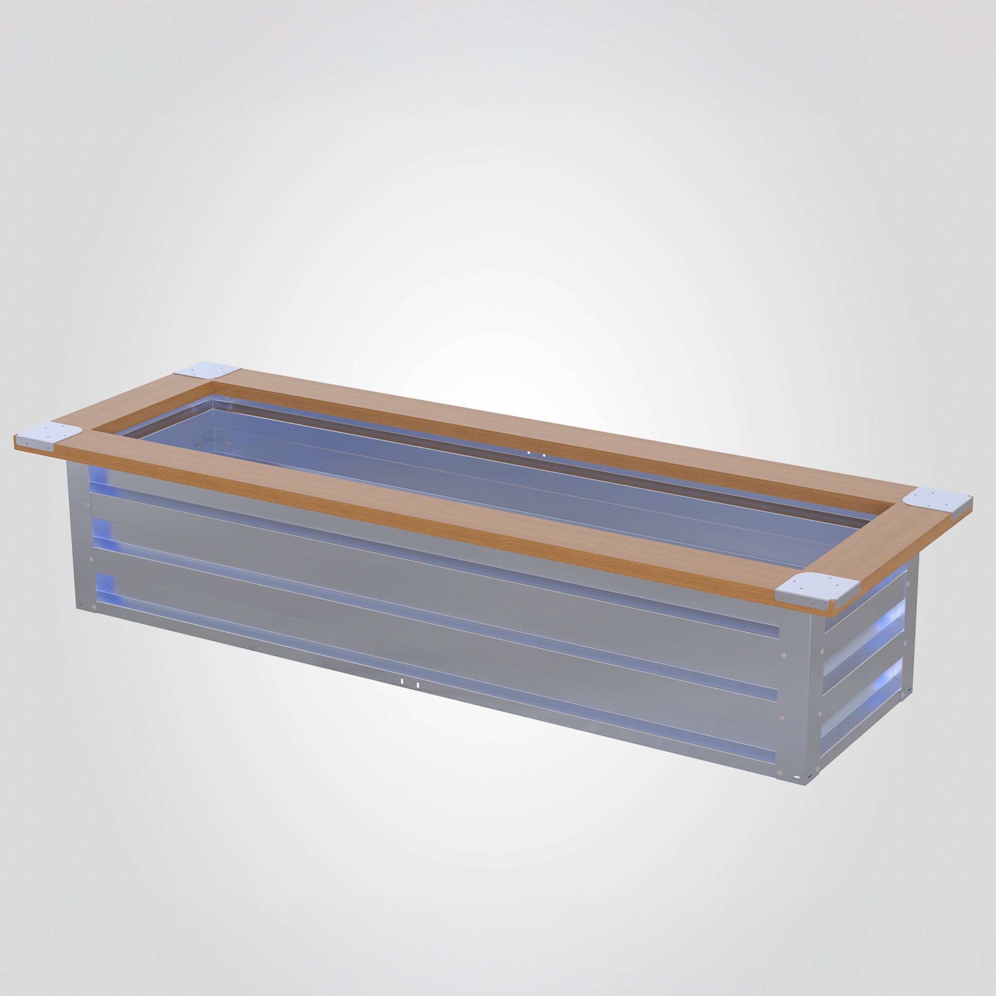 2' x 7' Galvanized Steel Raised Garden Bed Kit