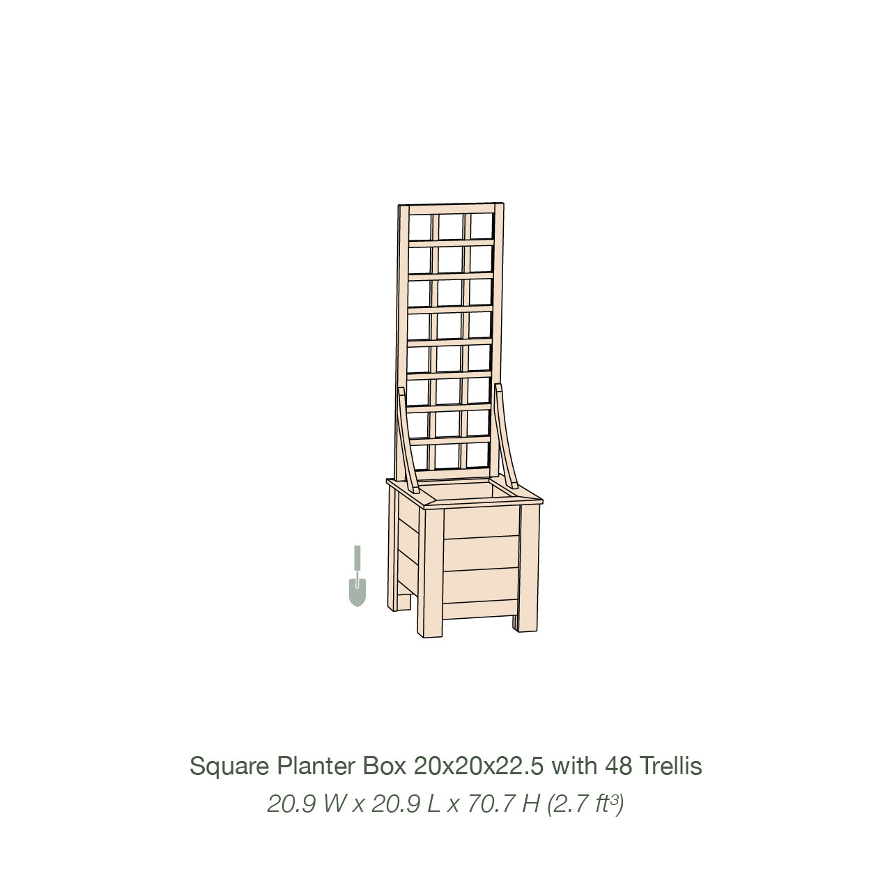 Natural Cedar Planter Box with Trellis