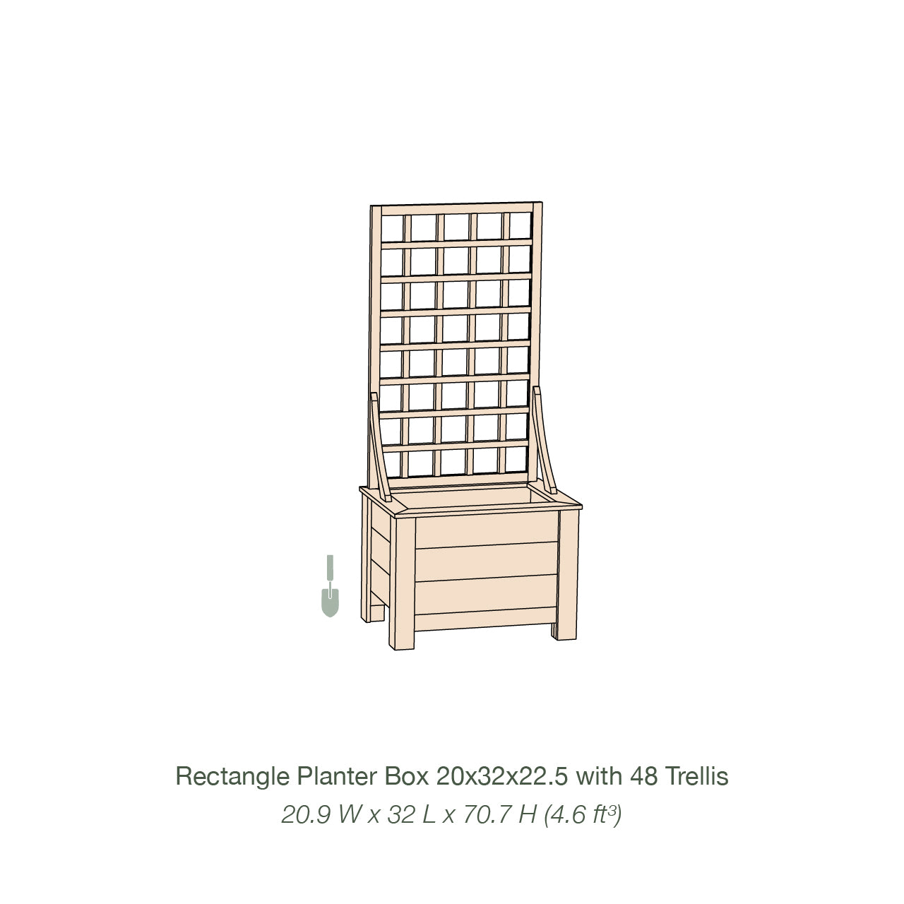 Natural Cedar Planter Box with Trellis