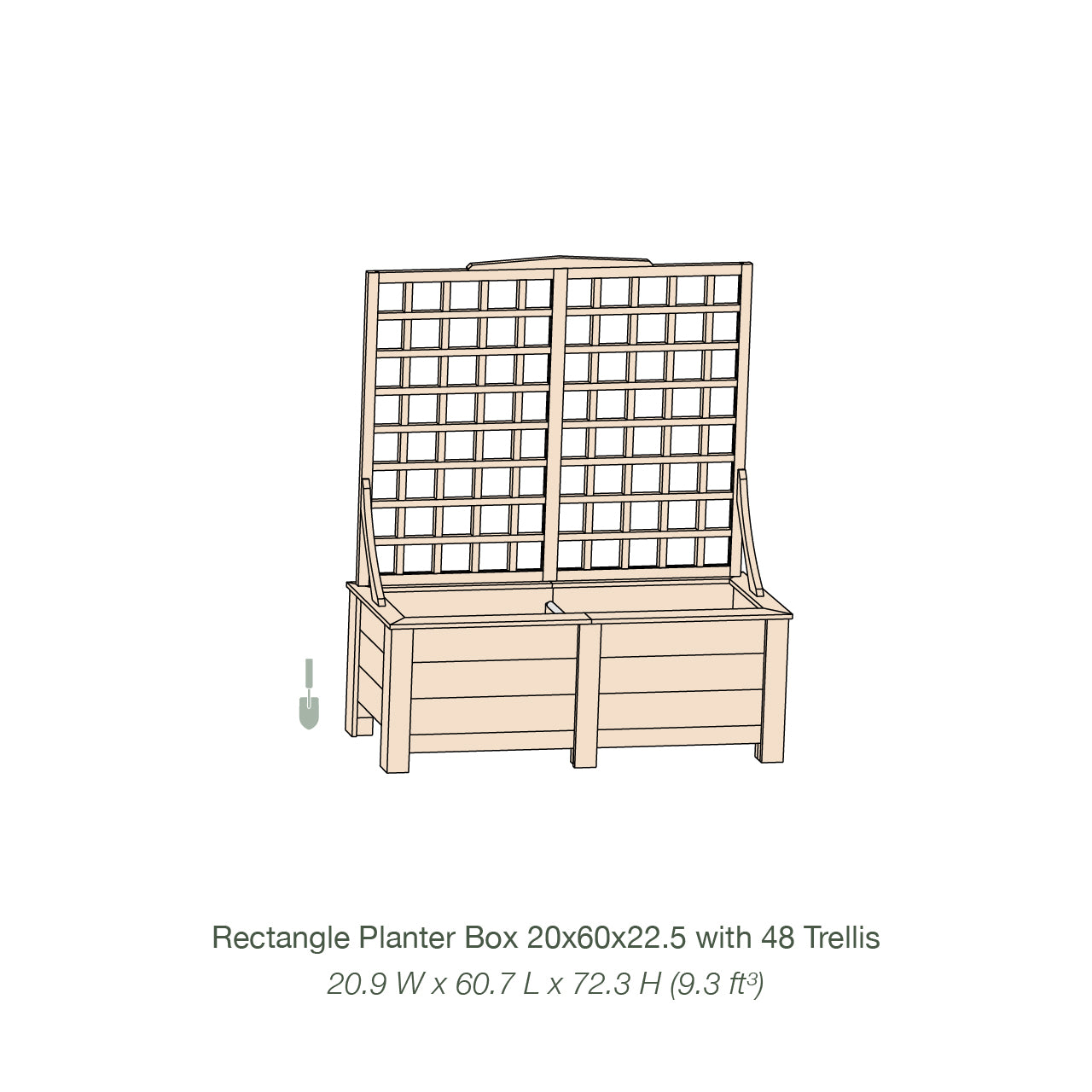 Natural Cedar Planter Box with Trellis