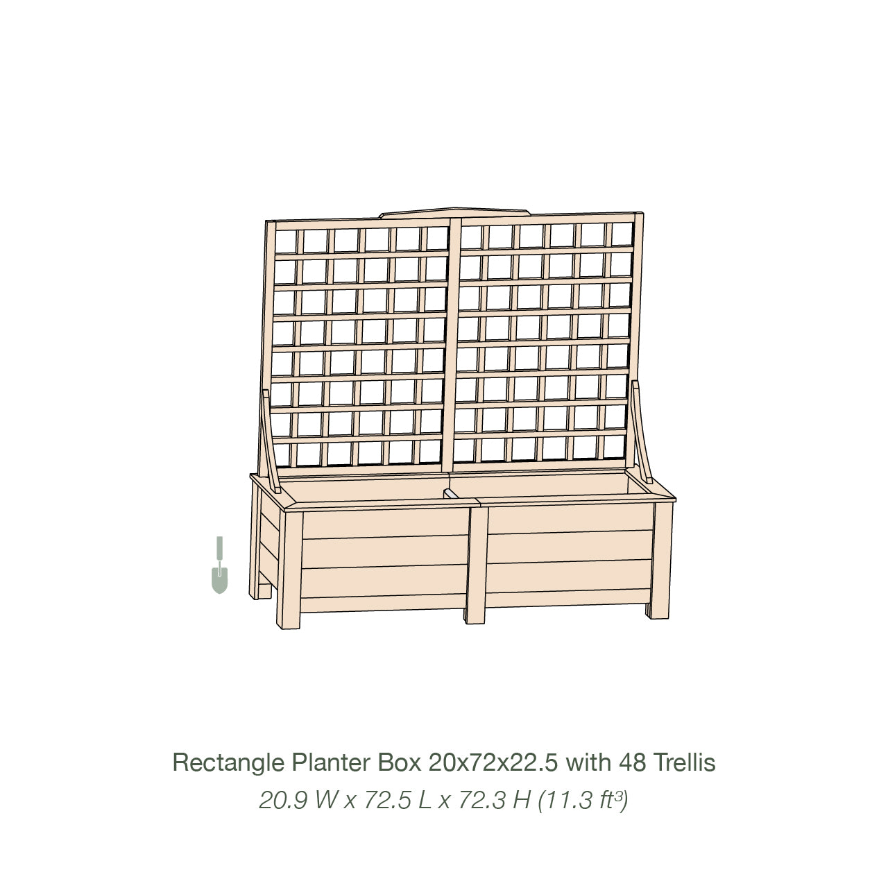Natural Cedar Planter Box with Trellis