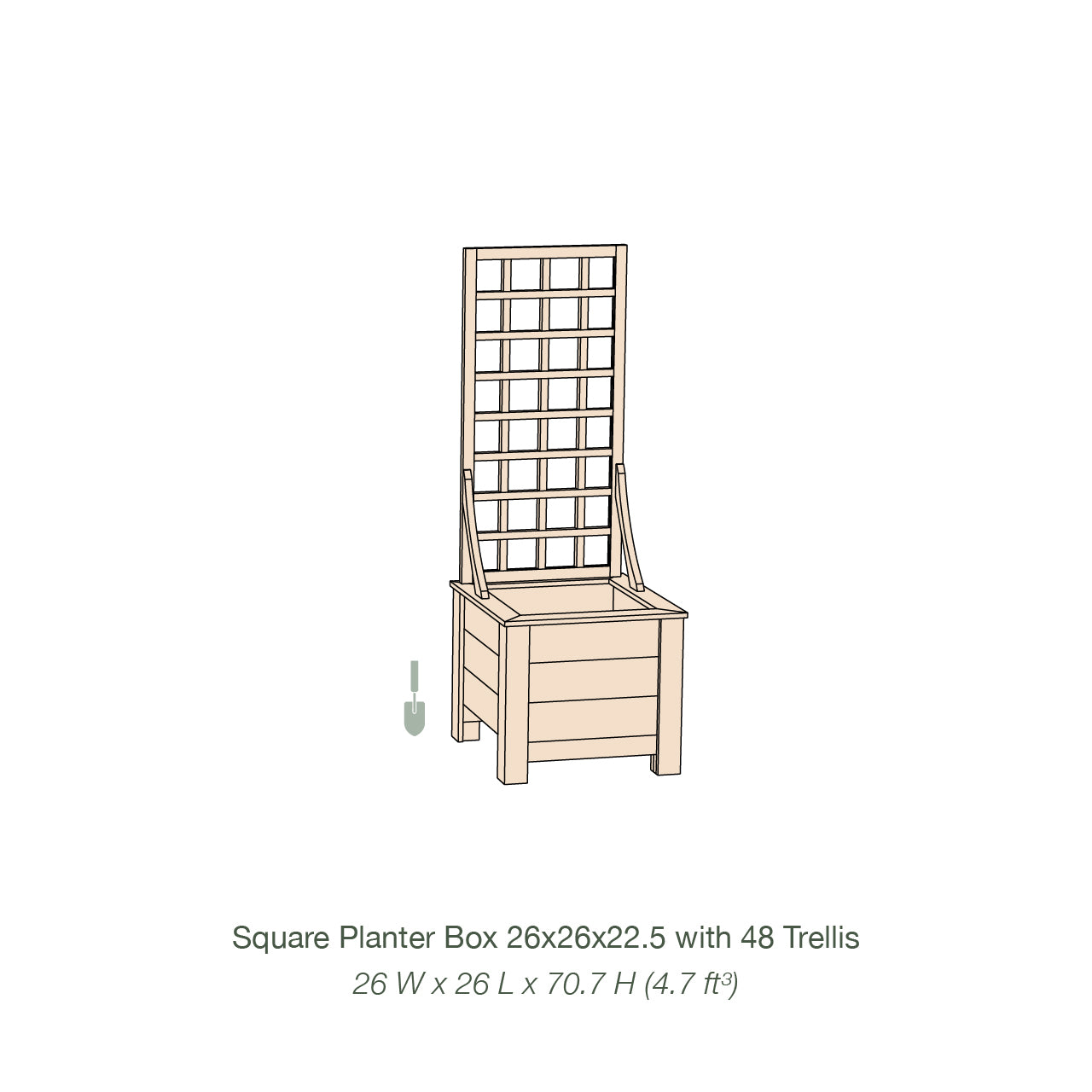 Natural Cedar Planter Box with Trellis
