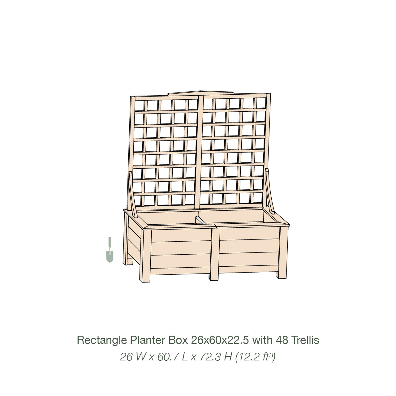 Natural Cedar Planter Box with Trellis