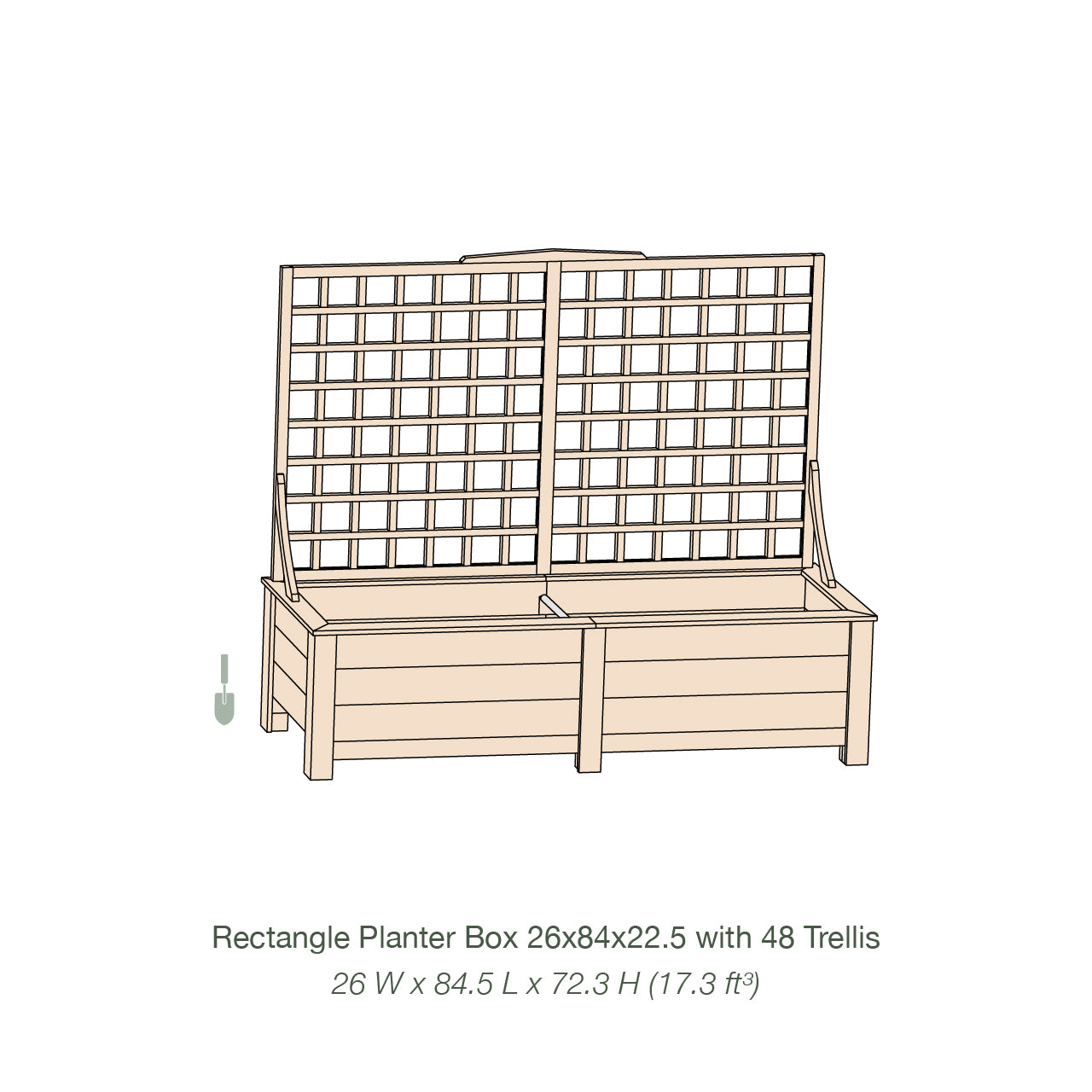Natural Cedar Planter Box with Trellis