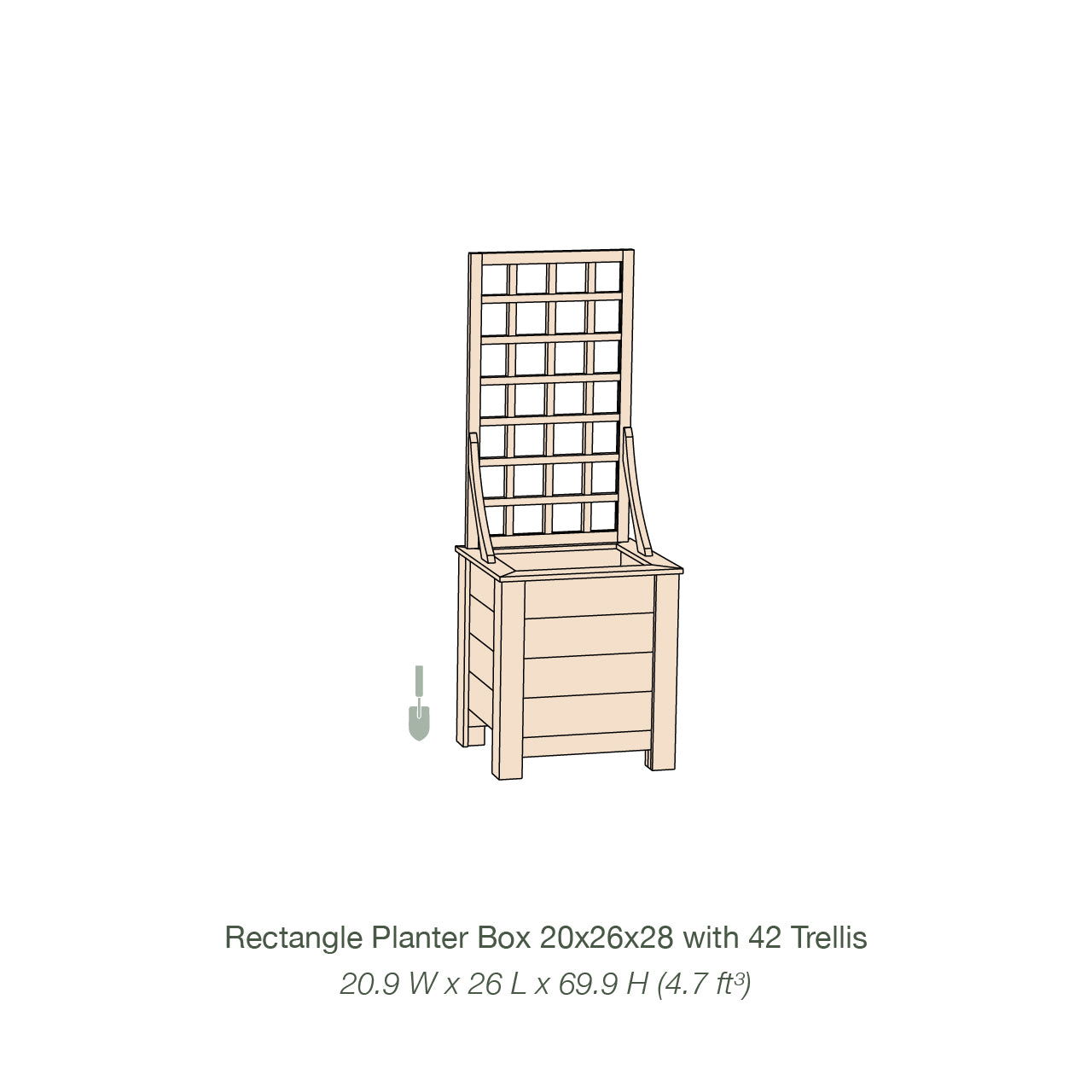 Natural Cedar Planter Box with Trellis