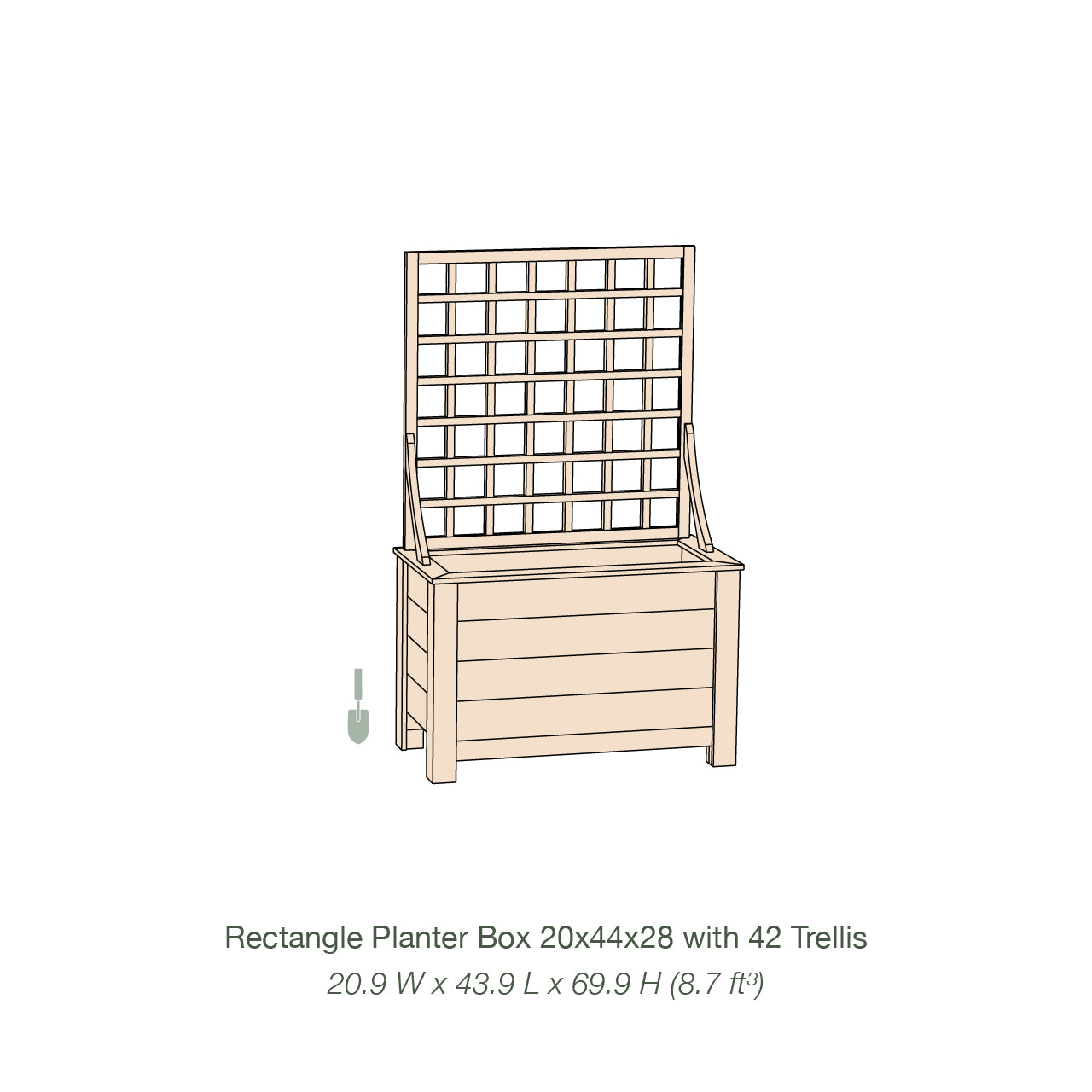 Natural Cedar Planter Box with Trellis