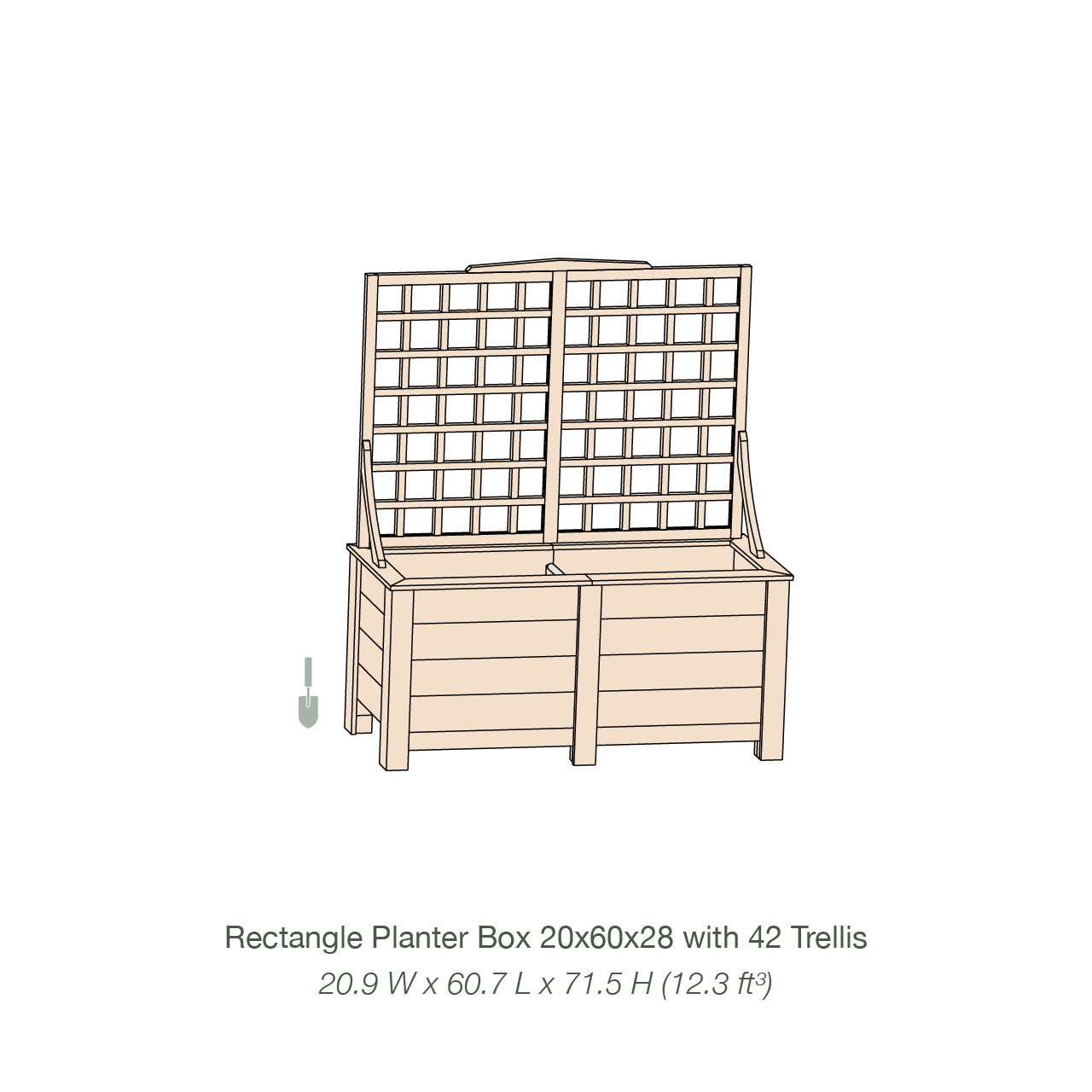 Natural Cedar Planter Box with Trellis