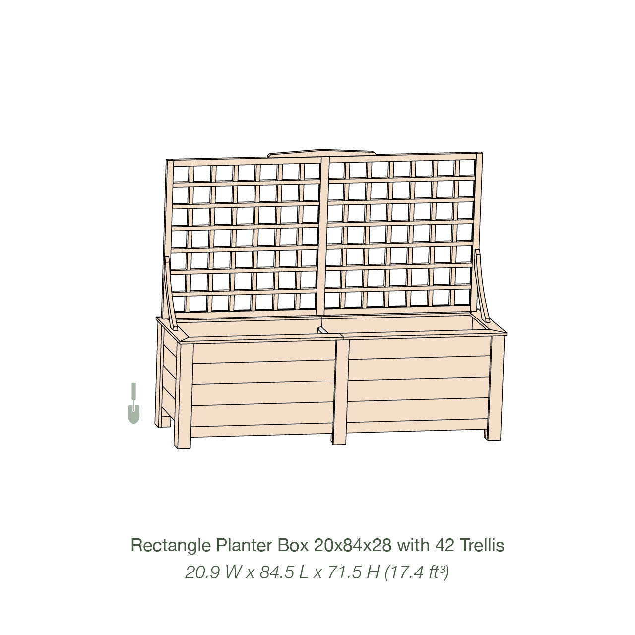 Natural Cedar Planter Box with Trellis