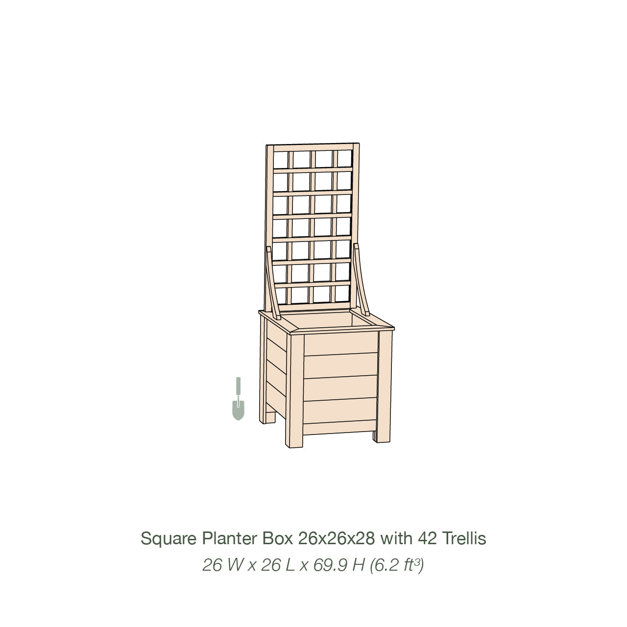 Natural Cedar Planter Box with Trellis