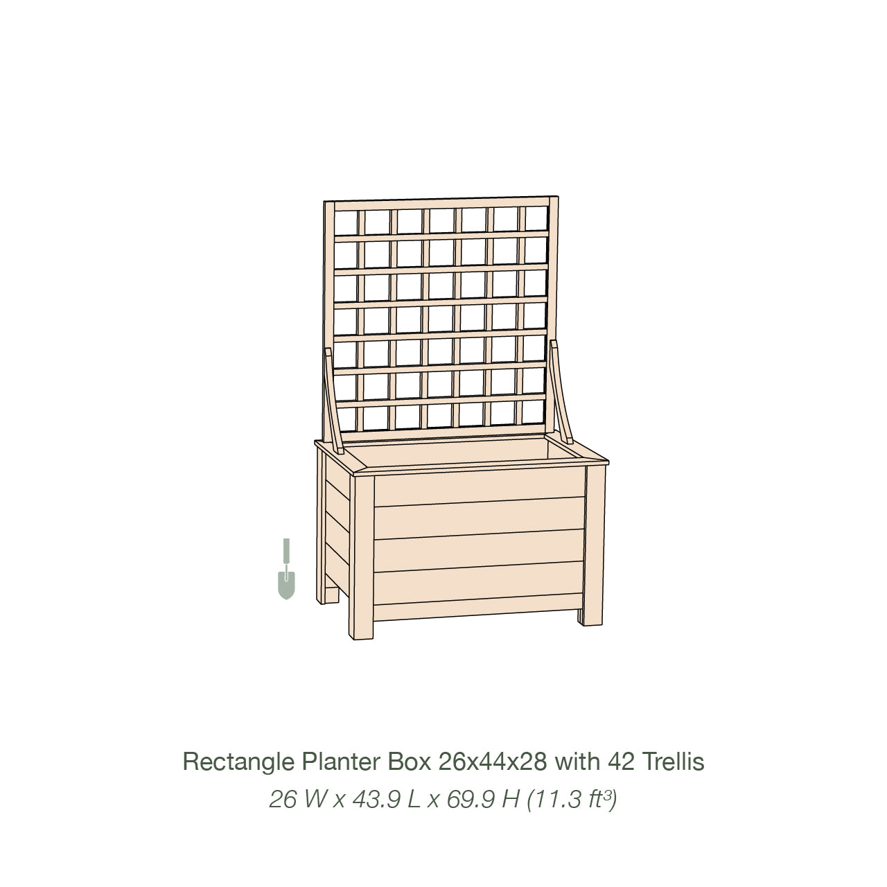 Natural Cedar Planter Box with Trellis