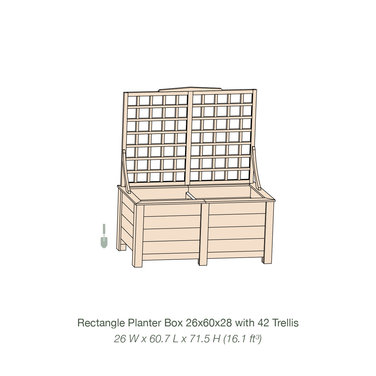 Natural Cedar Planter Box with Trellis