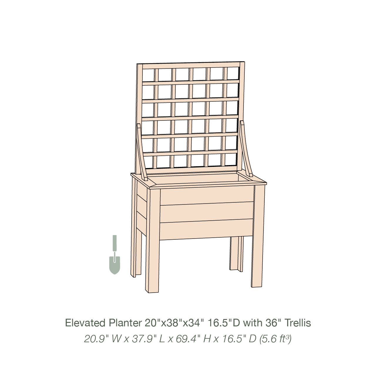 Natural Cedar Elevated Planter with Trellis