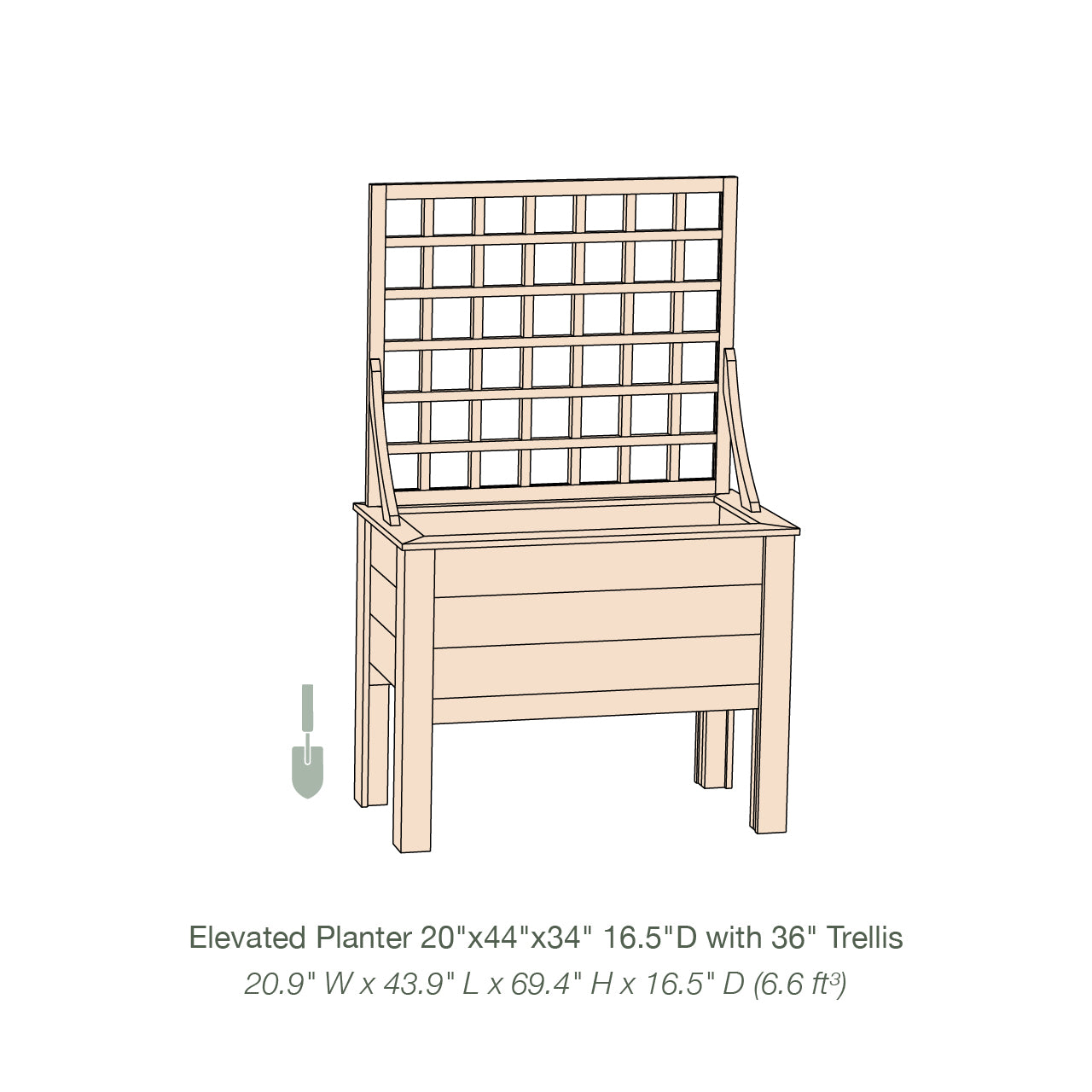 Natural Cedar Elevated Planter with Trellis