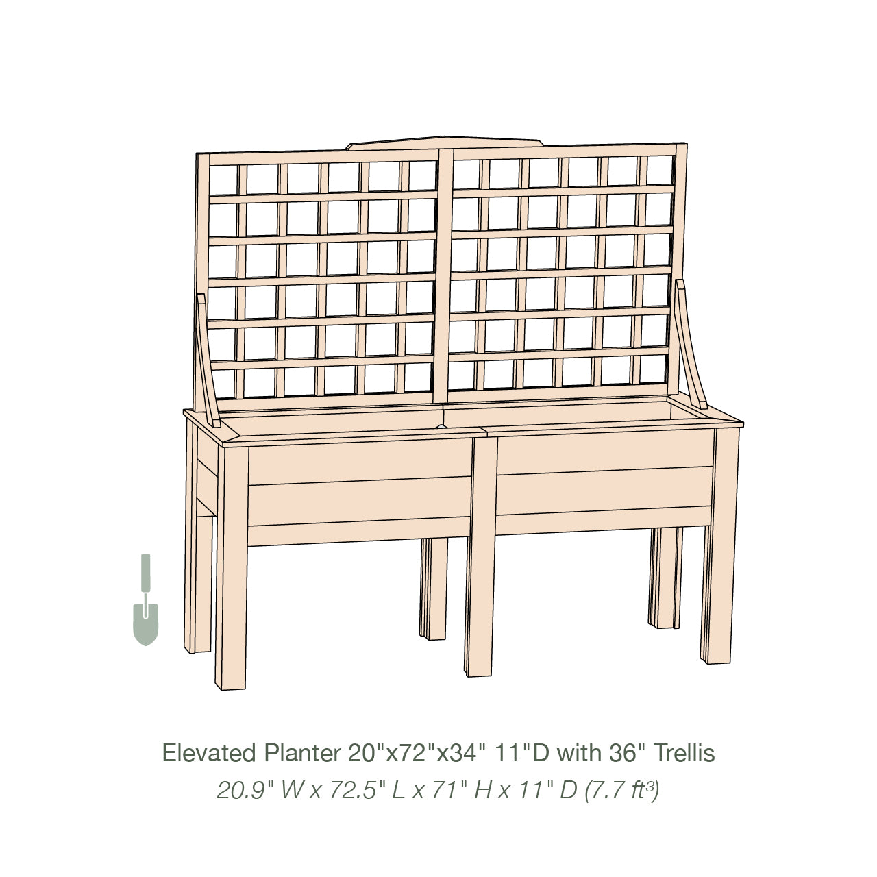 Natural Cedar Elevated Planter with Trellis