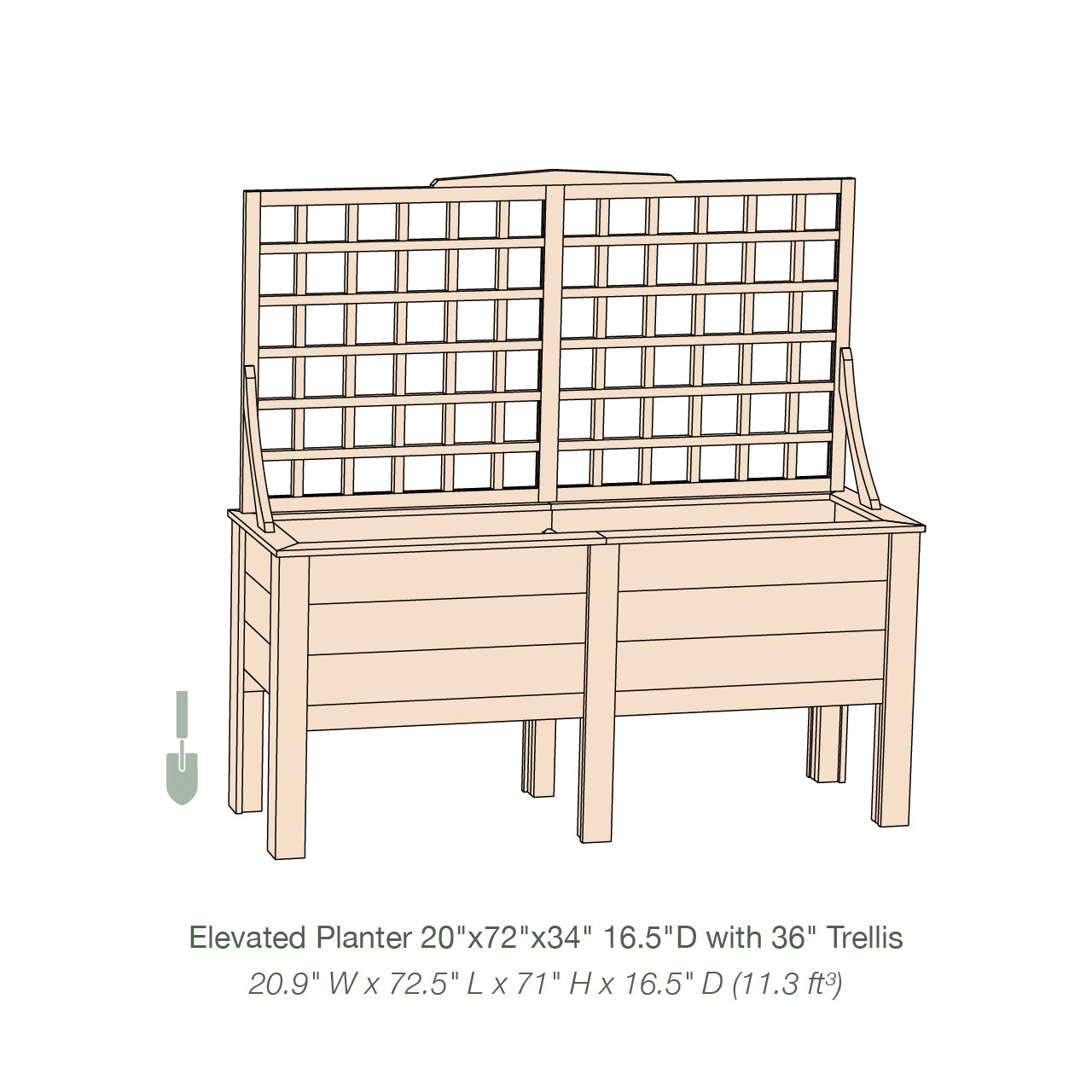 Natural Cedar Elevated Planter with Trellis