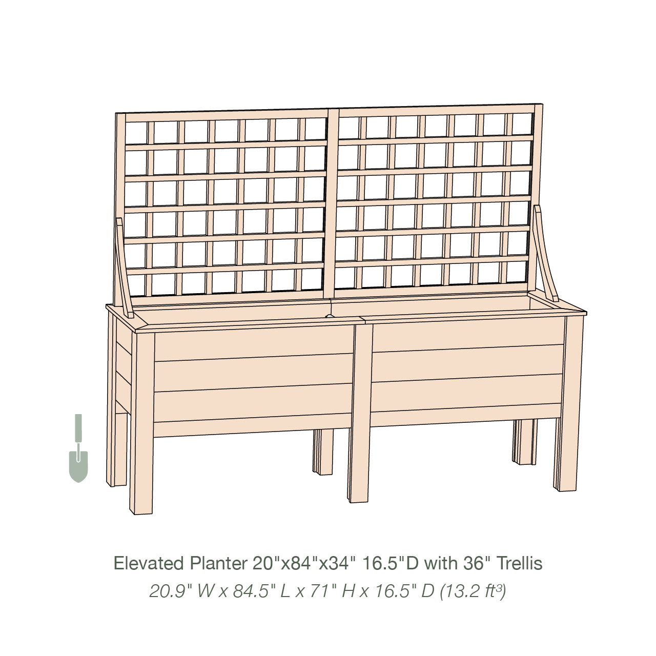 Natural Cedar Elevated Planter with Trellis