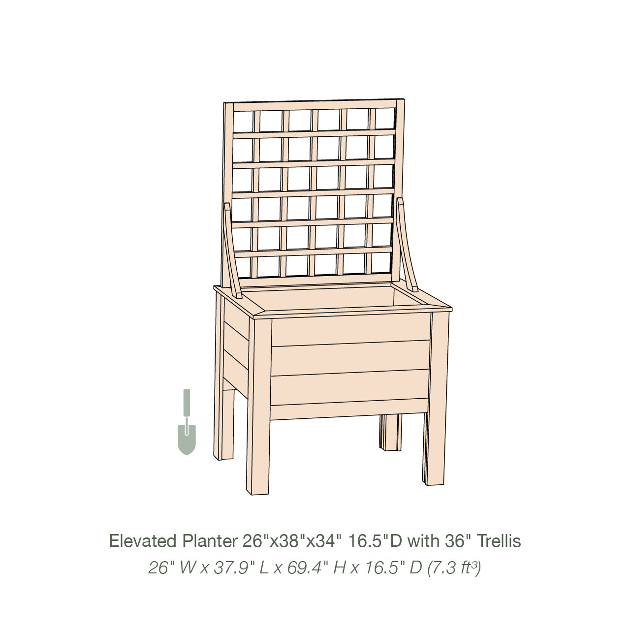 Natural Cedar Elevated Planter with Trellis