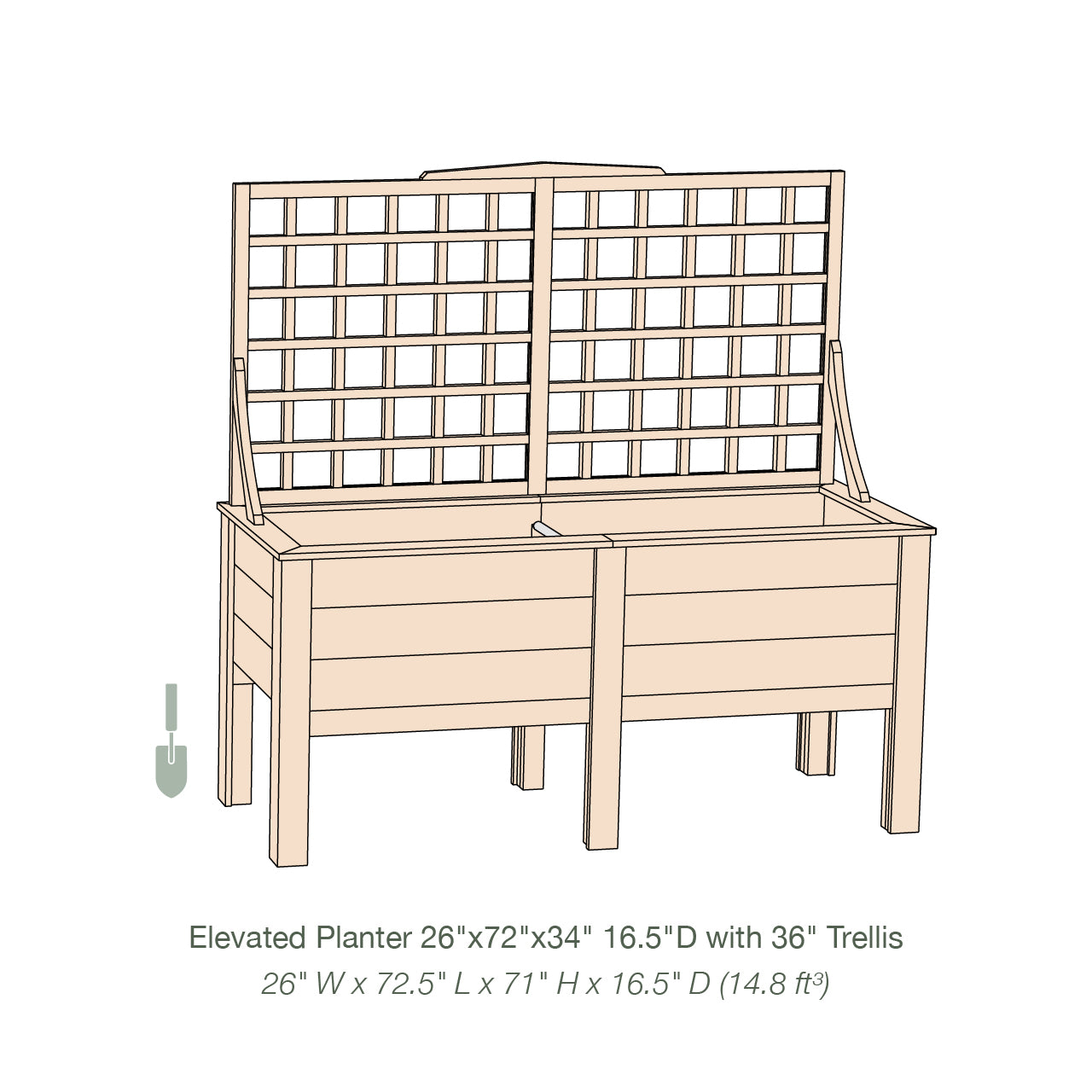 Natural Cedar Elevated Planter with Trellis
