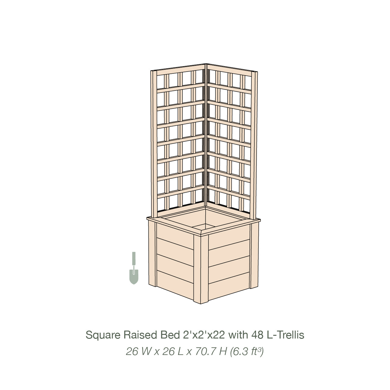 Natural Cedar Raised Beds with L-Shape Trellis