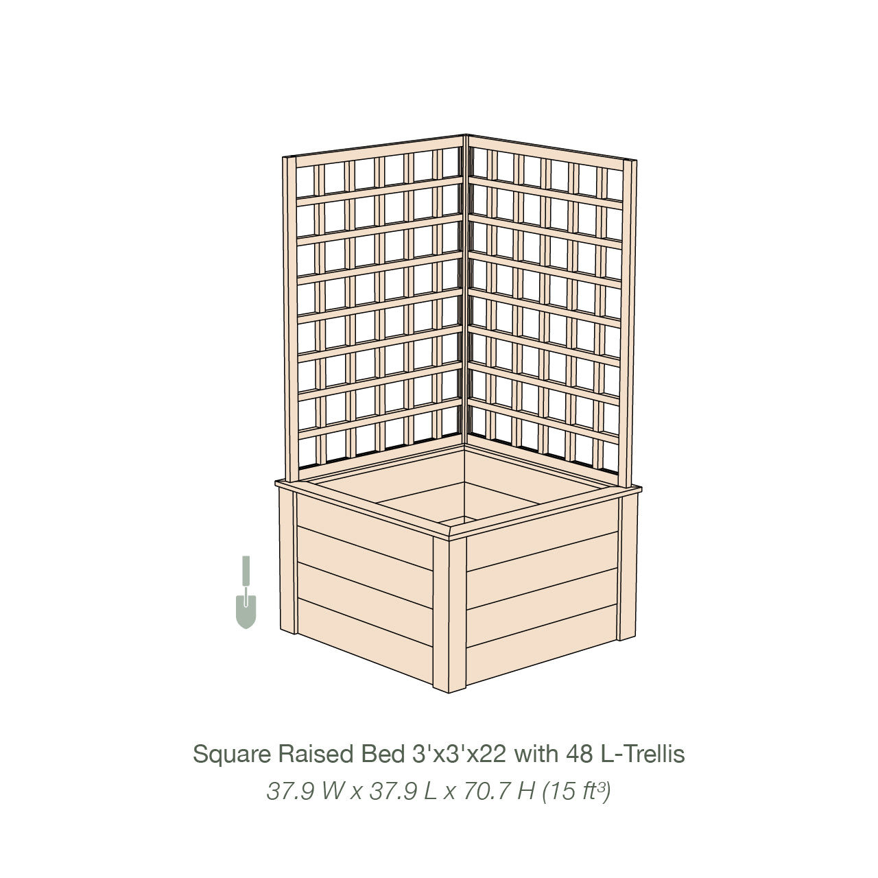 Natural Cedar Raised Beds with L-Shape Trellis
