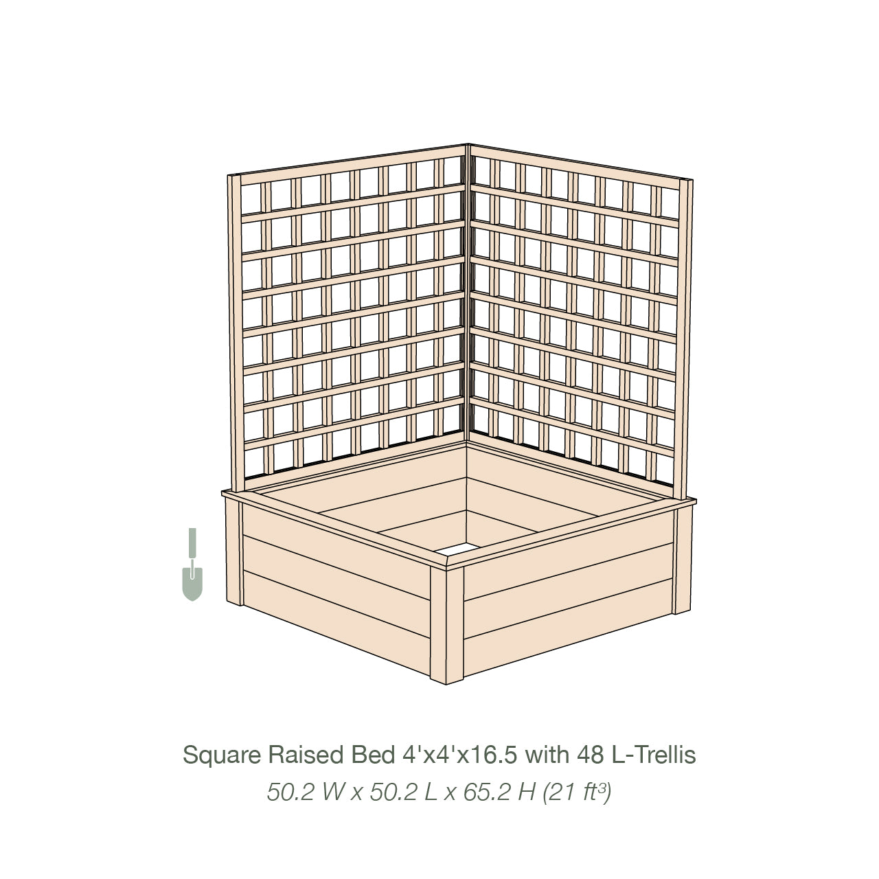 Natural Cedar Raised Beds with L-Shape Trellis