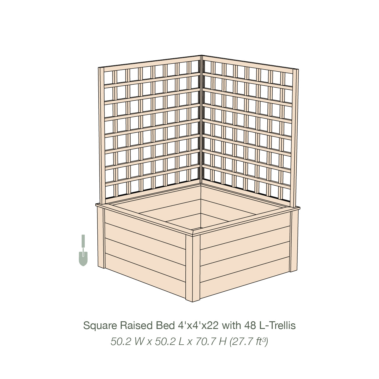 Natural Cedar Raised Beds with L-Shape Trellis