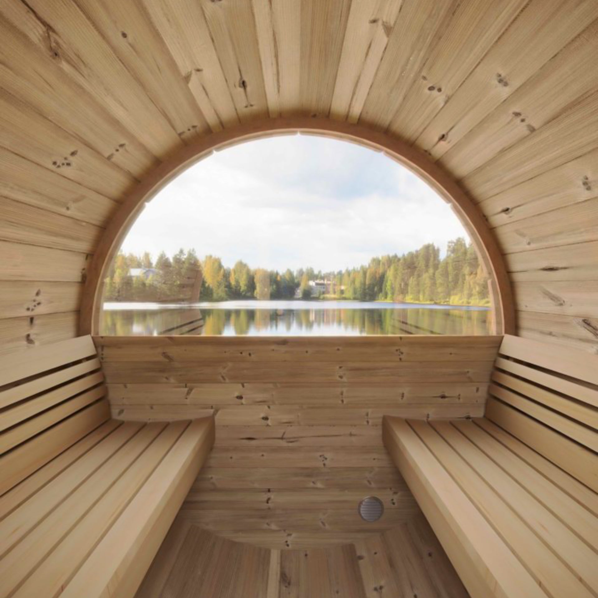 Outdoor Wooden Barrel Sauna - Vista