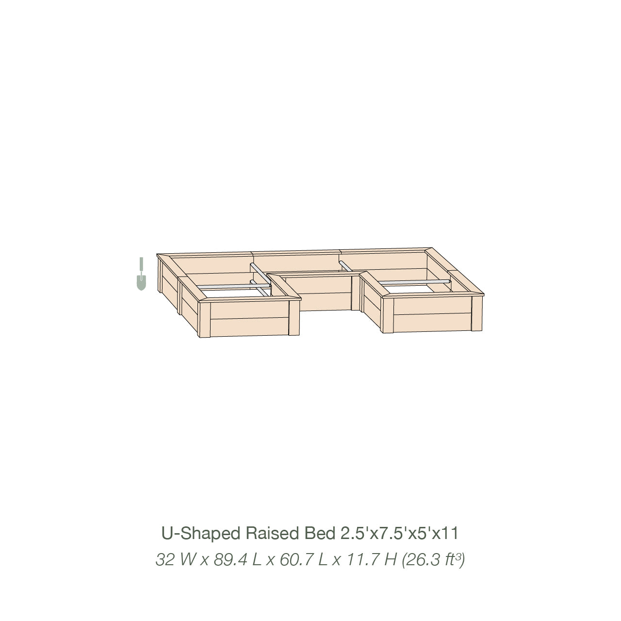 Natural Cedar 7.5' U-Shaped Raised Garden Beds