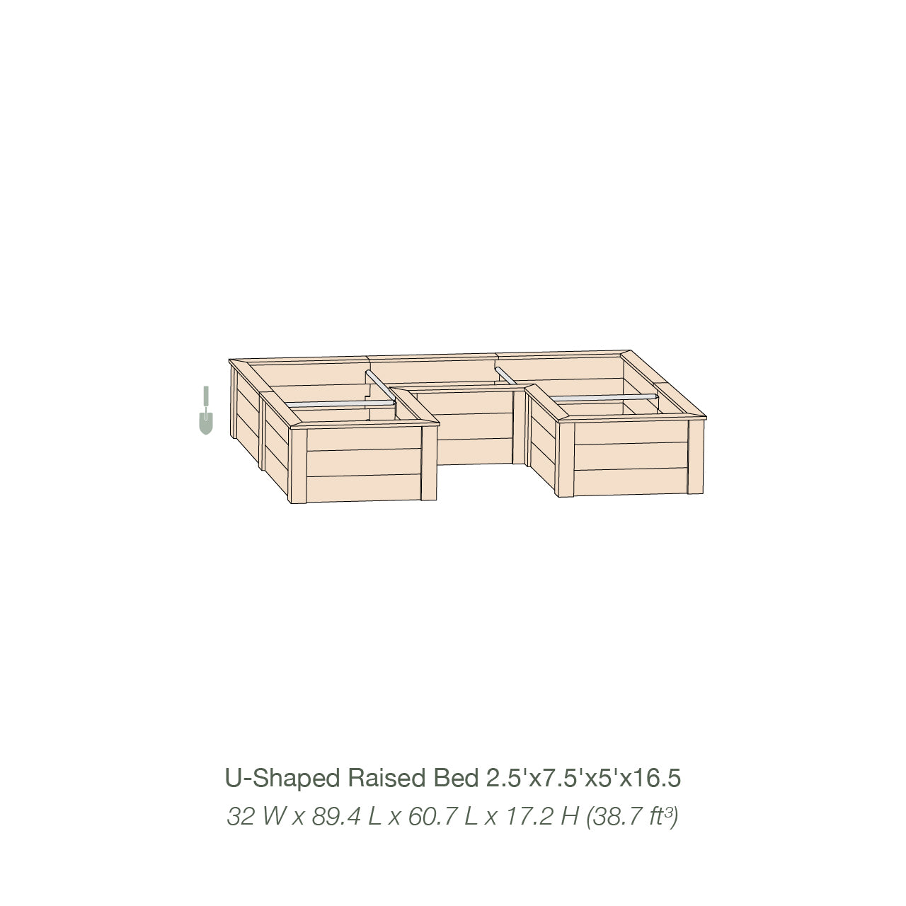 Natural Cedar 7.5' U-Shaped Raised Garden Beds