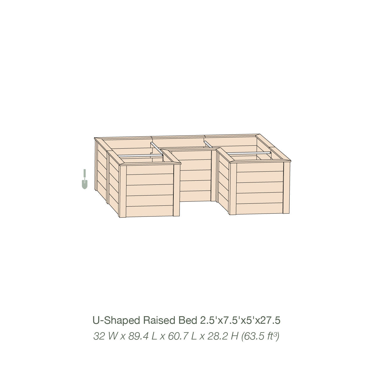 Natural Cedar 7.5' U-Shaped Raised Garden Beds