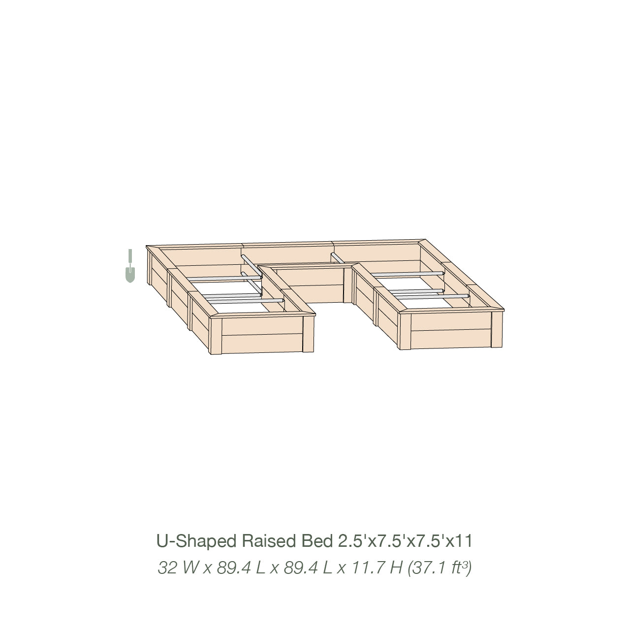 Natural Cedar 7.5' U-Shaped Raised Garden Beds