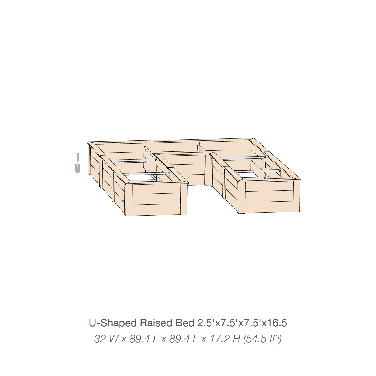 Natural Cedar 7.5' U-Shaped Raised Garden Beds