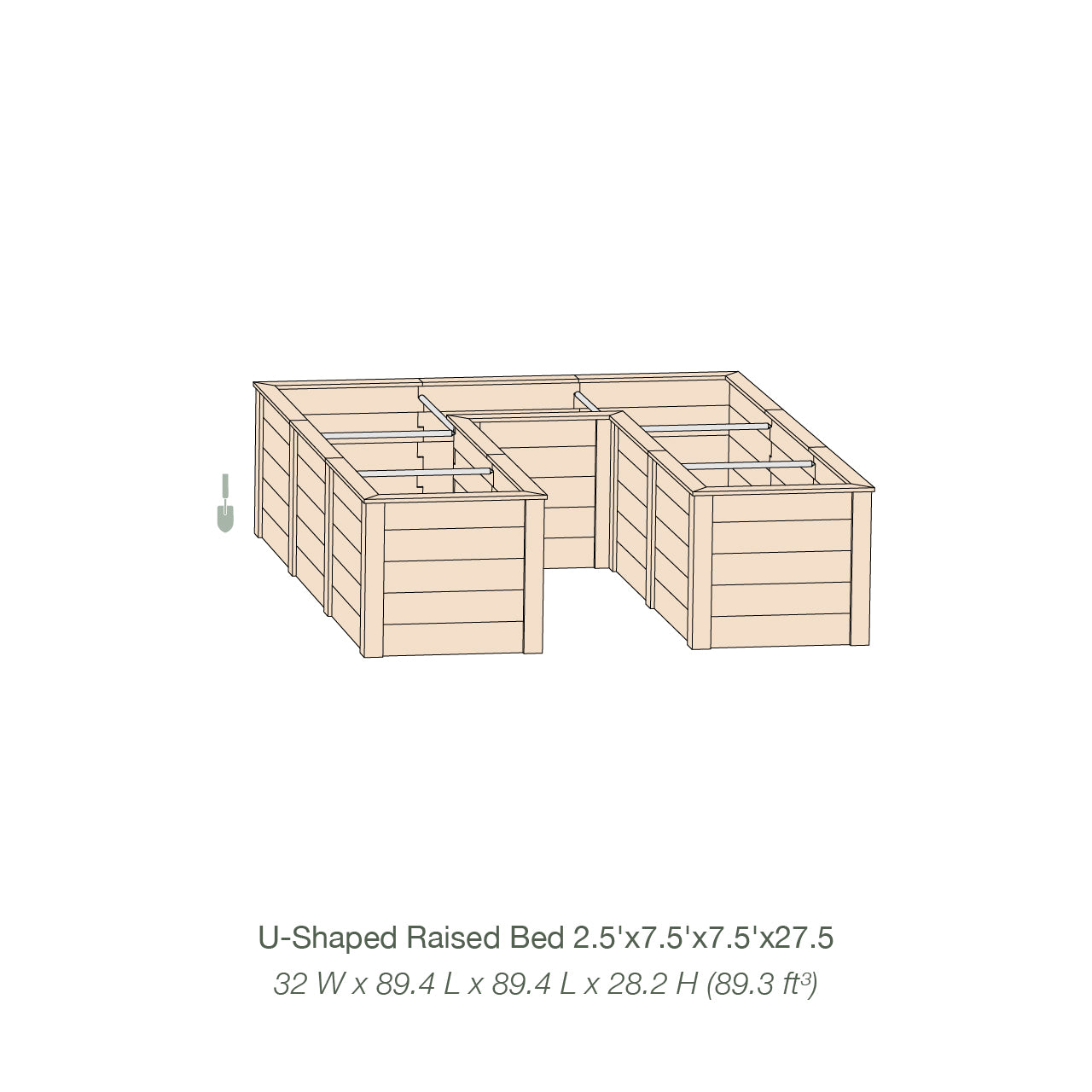 Natural Cedar 7.5' U-Shaped Raised Garden Beds