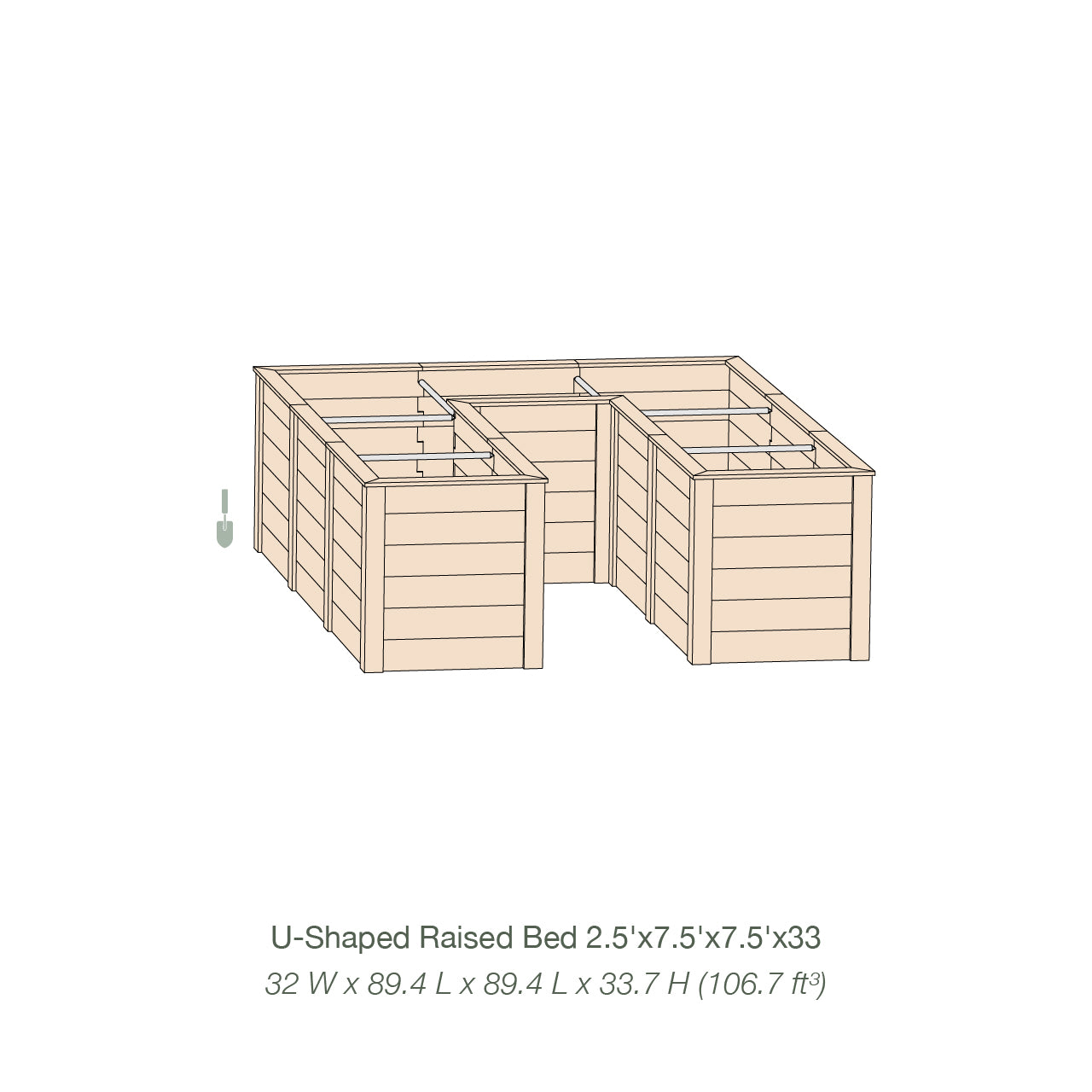 Natural Cedar 7.5' U-Shaped Raised Garden Beds
