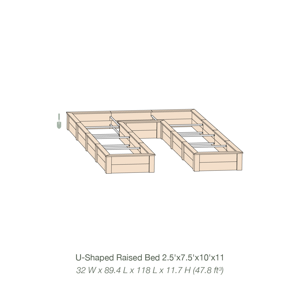 Natural Cedar 7.5' U-Shaped Raised Garden Beds