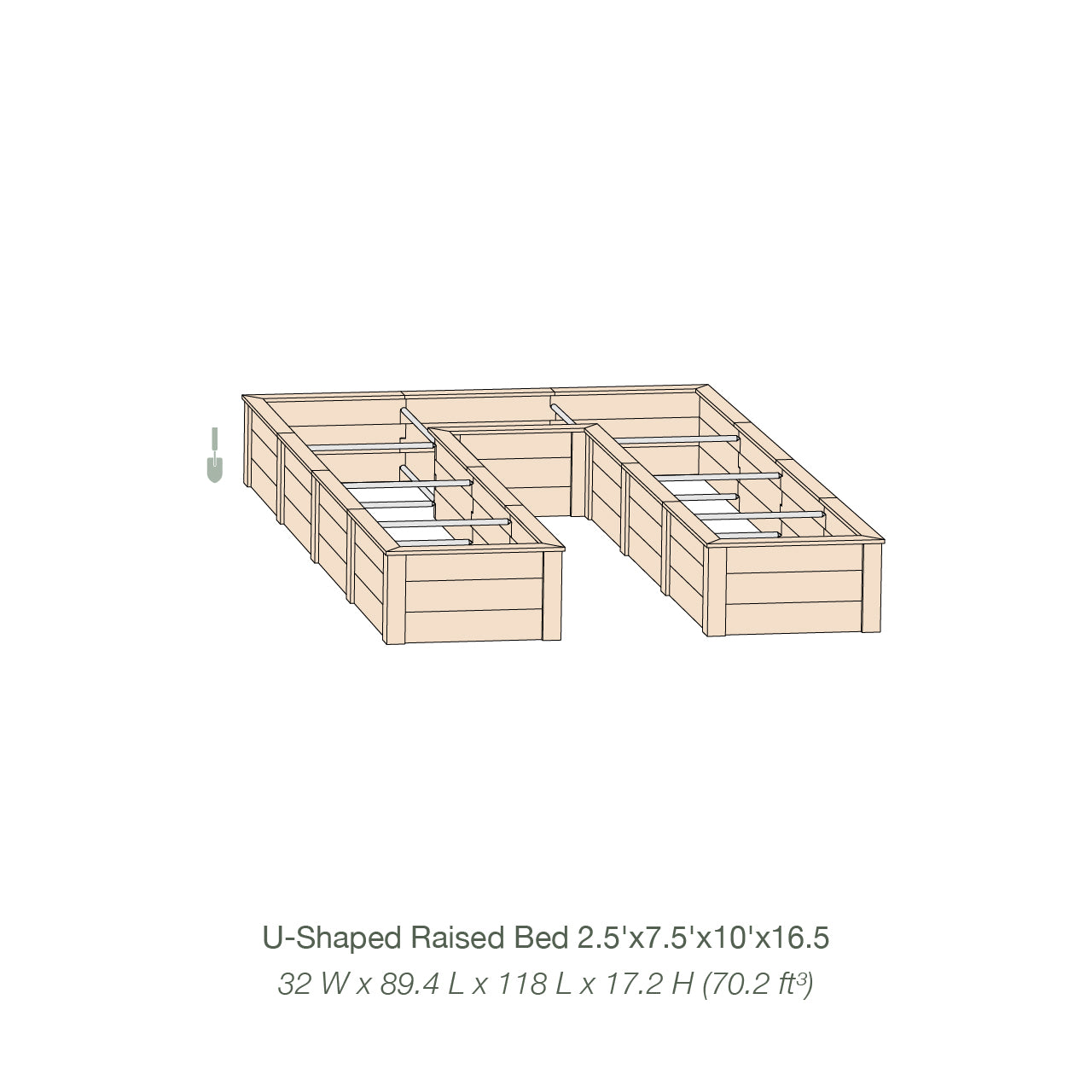 Natural Cedar 7.5' U-Shaped Raised Garden Beds