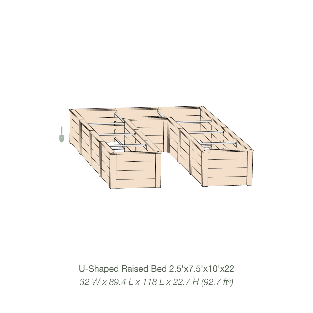 Natural Cedar 7.5' U-Shaped Raised Garden Beds