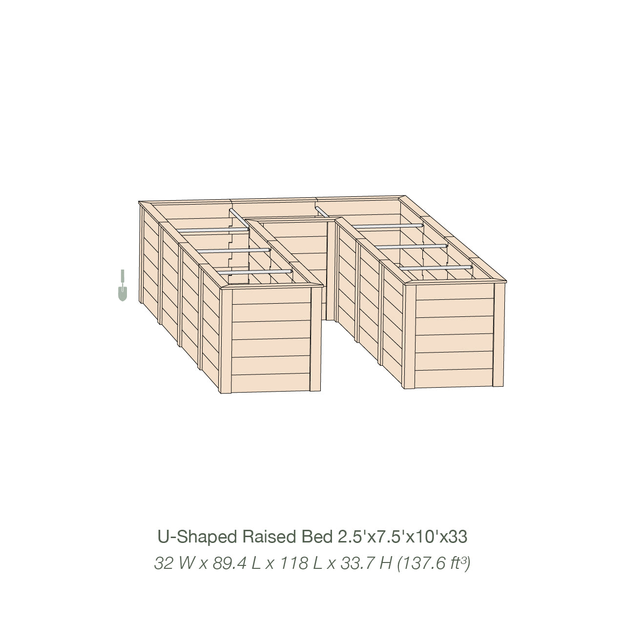 Natural Cedar 7.5' U-Shaped Raised Garden Beds