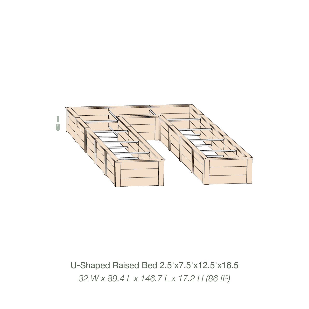 Natural Cedar 7.5' U-Shaped Raised Garden Beds