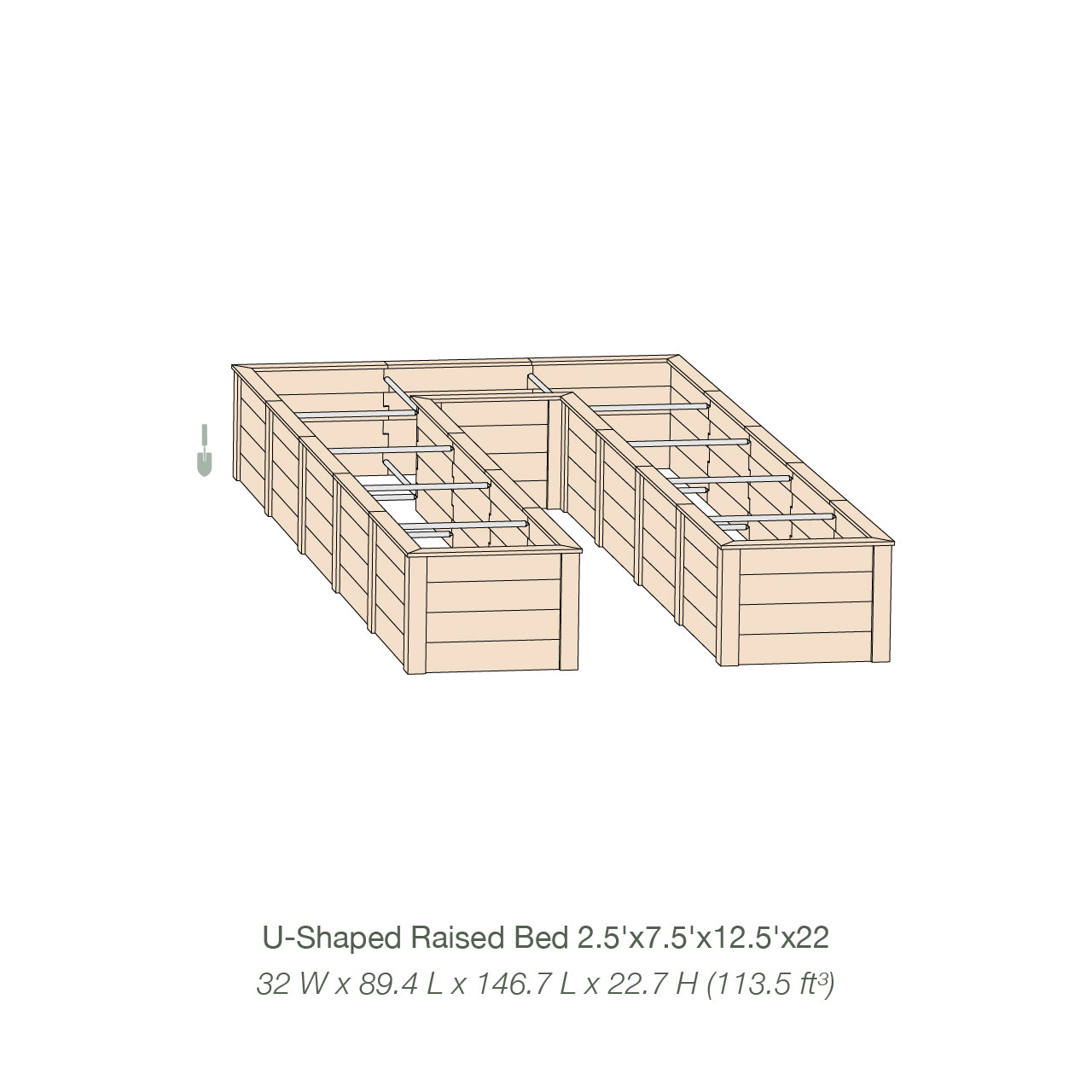 Natural Cedar 7.5' U-Shaped Raised Garden Beds