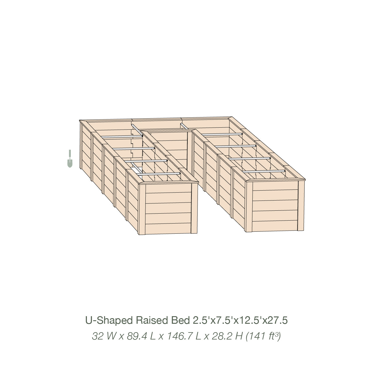 Natural Cedar 7.5' U-Shaped Raised Garden Beds